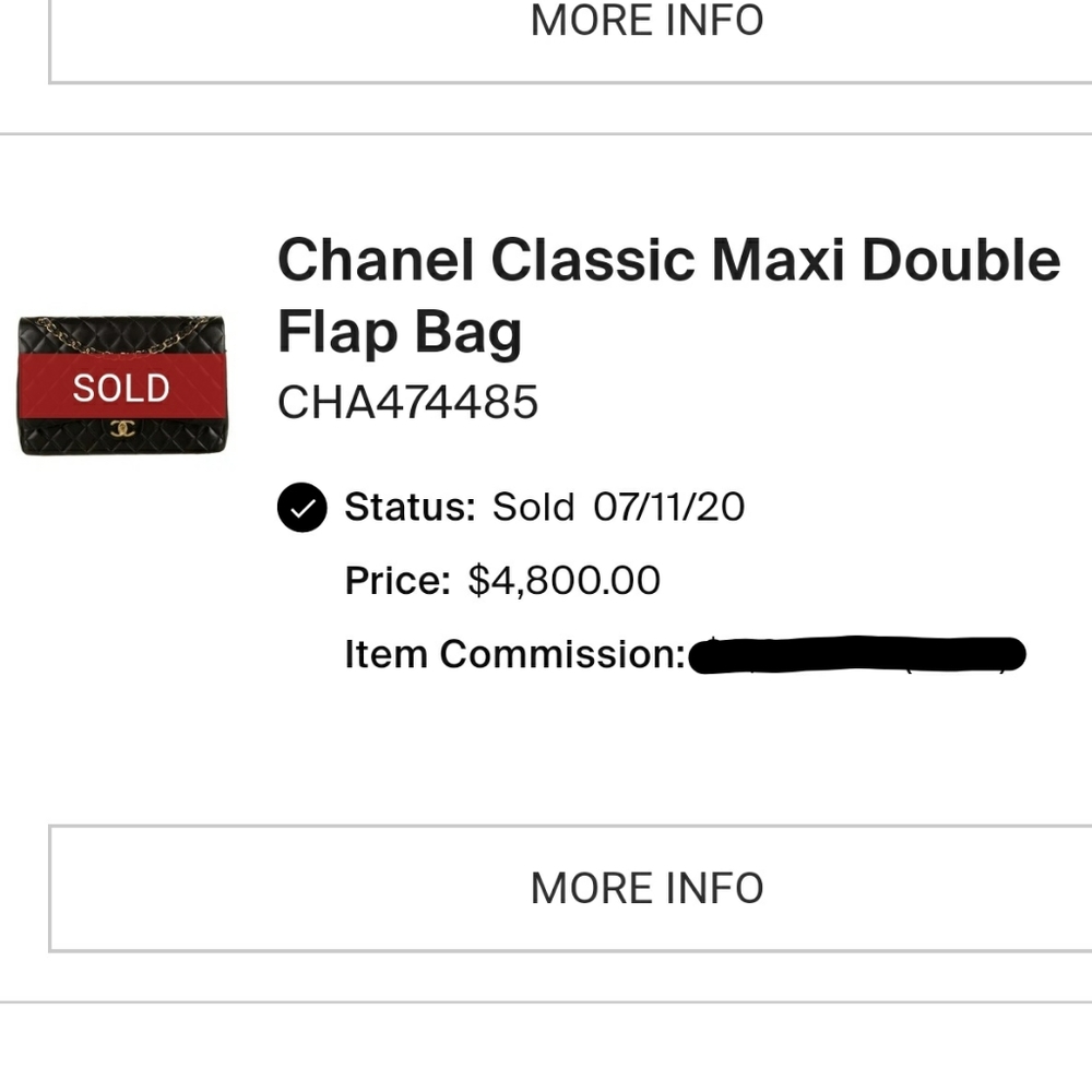 SOLD Chanel Double Flap Maxi Black Gold Hardware